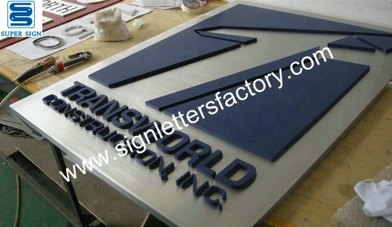 indoor painted stainless steel sign